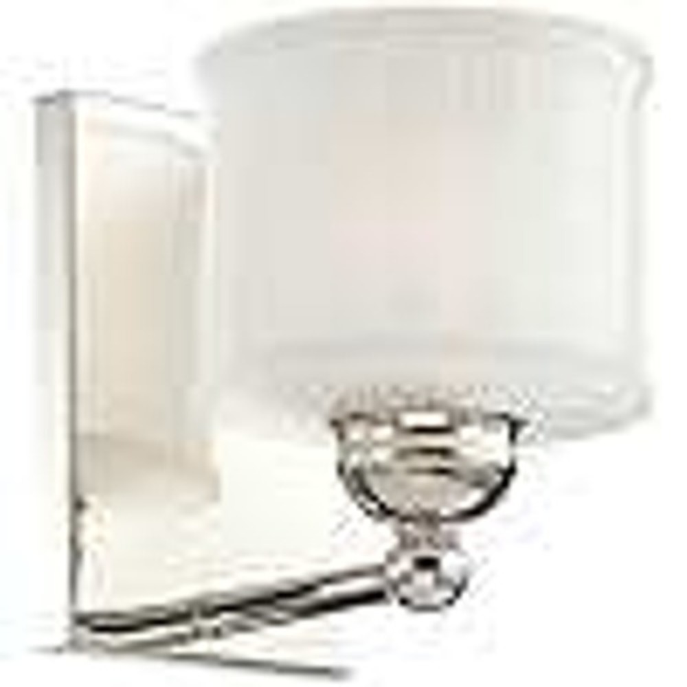 Nickel Vanity Light Bath Glass‎ Wall Sconce (6731-1-613) by Minka (open box)